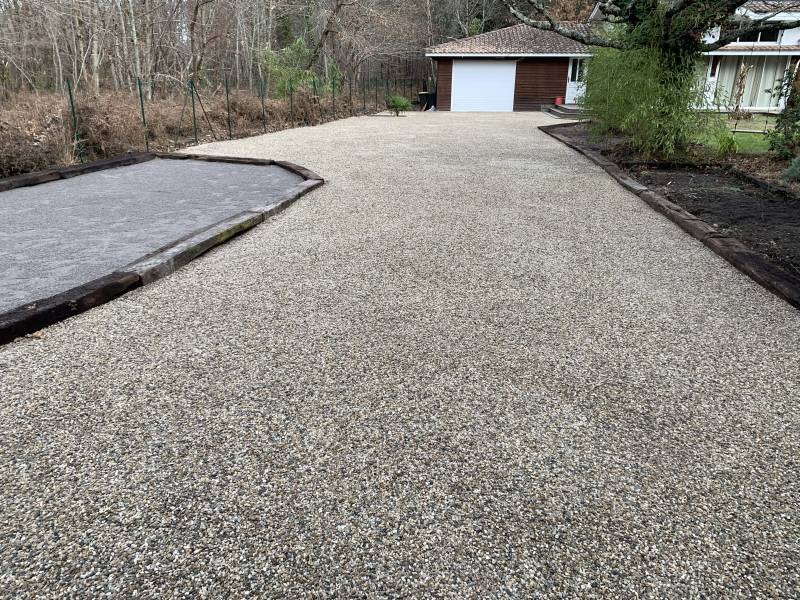 Cour en gravillon garonne à Biganos lize LTP