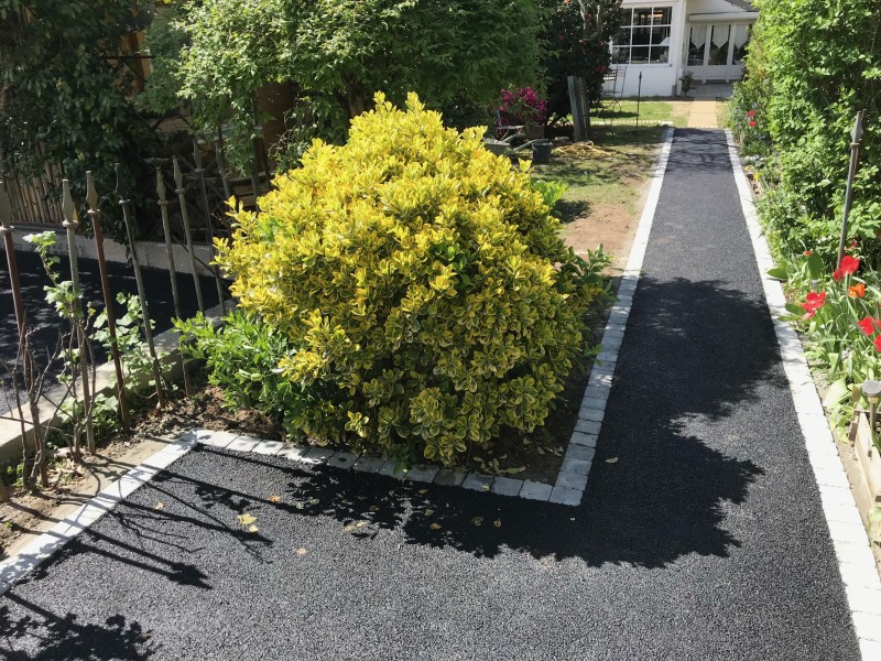 bordure allée piétonne pavés dans une propriété sur le bassin d'arcachon
