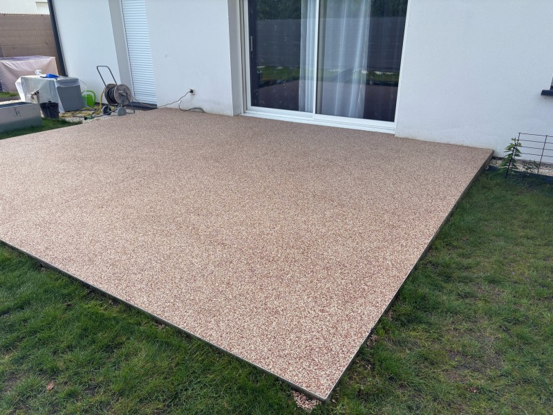 Résine drainante moquette de pierre à Sanguinet lizé tp