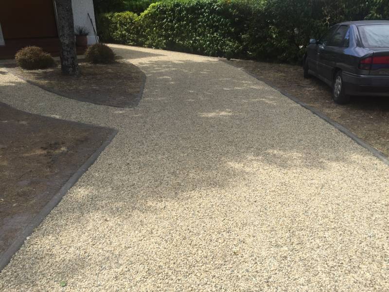 allée particulier en cailloux à Gujan mestras lize tp