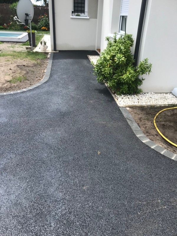 allée en bordures pavés gris la teste