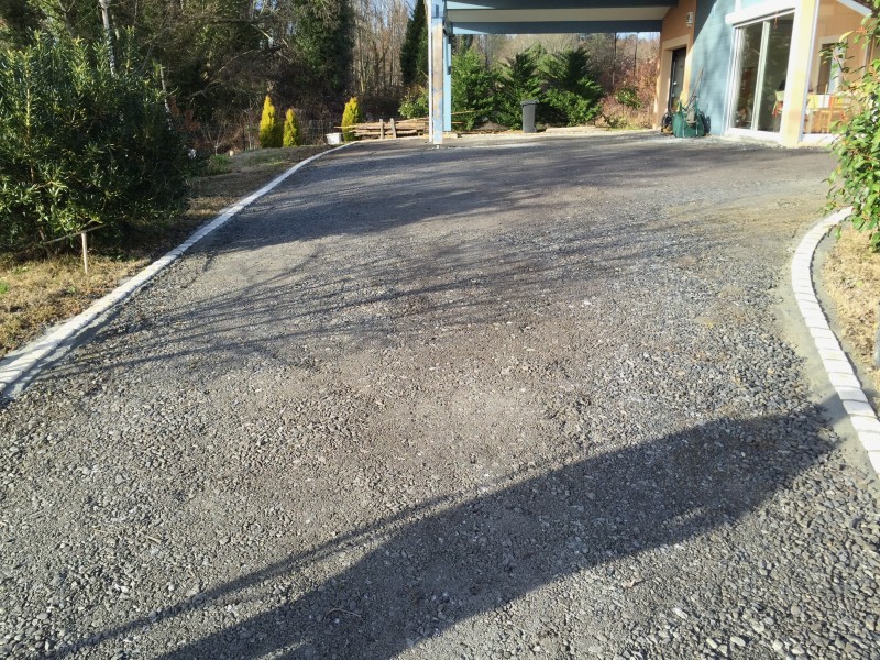 Accès chantier en calcaire sur le Bassin d’Arcachon.