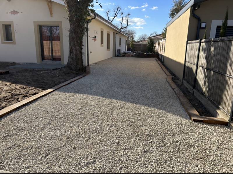 allée cour en gravillon beige gujan mestras