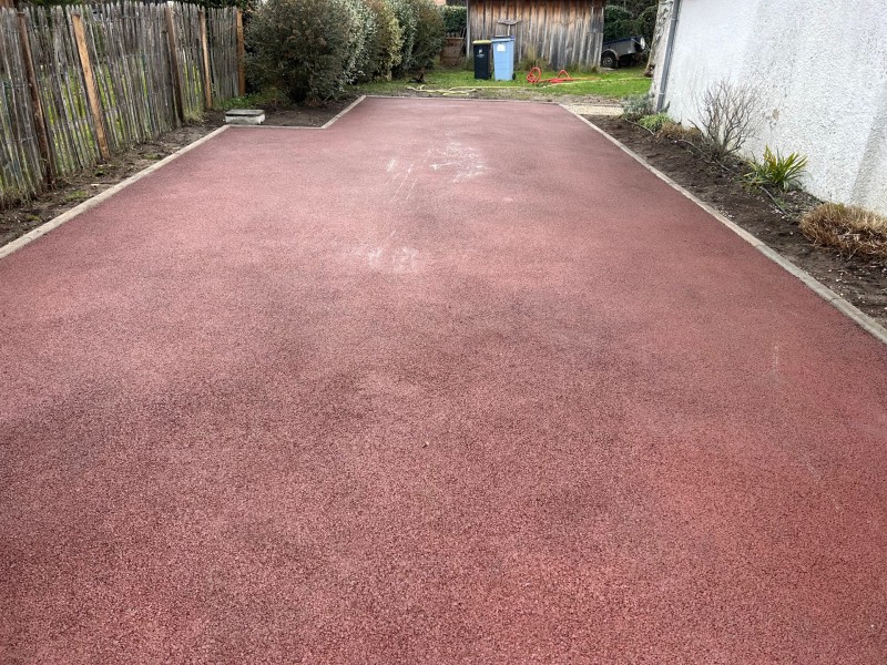 Création d'allée en enrobé Rouge - Brun sur La Teste de Buch