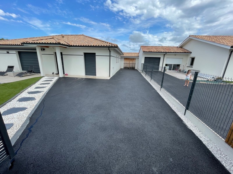 Coffrage d'allée, avec finition Galets - Cailloux le Teich Bassin Arcachon