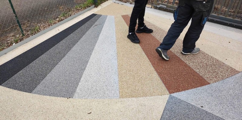 Résine drainante moquette de pierre à Sanguinet lizé tp